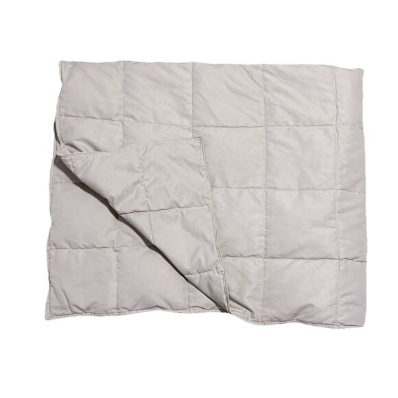 Beige Mini Down Feather Comforter Travel Blanket Lightweight Throw Khaki Chamber - Picture 1 of 5